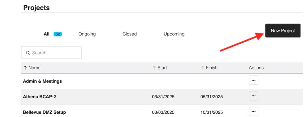 Creating a new project