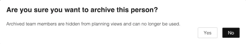 Confirm archiving action