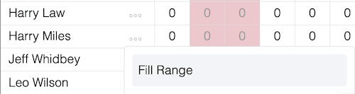 Fill Range Option from the context menu