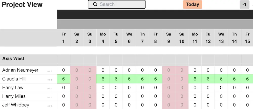 Range Fill speeds up resource planning by letting your write a fixed number of hours across a time period.
