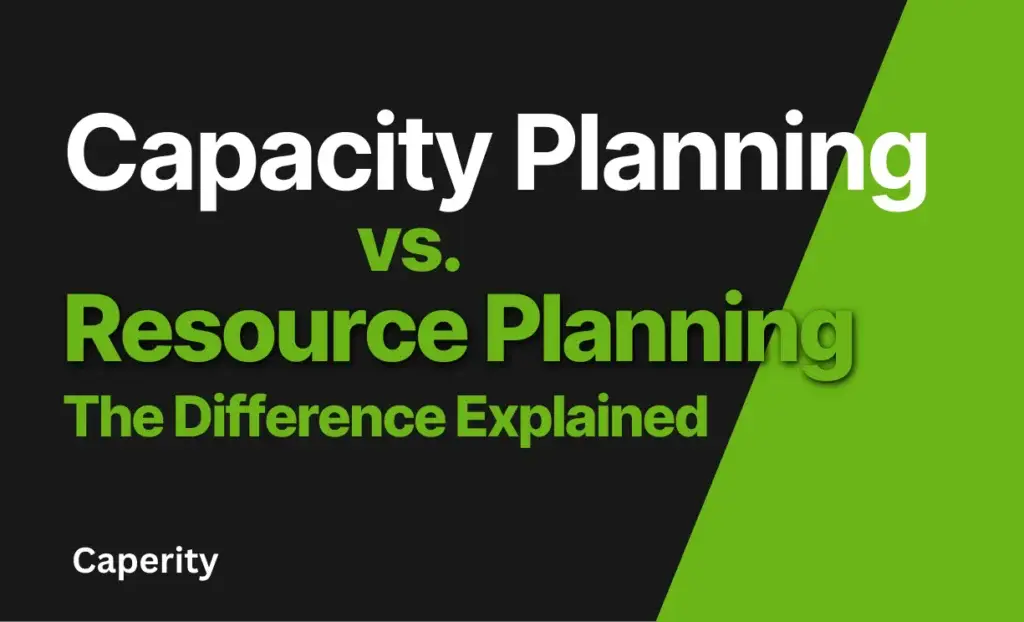 This article explains the difference between capacity planning and resource planning using a simple example with numbers.
