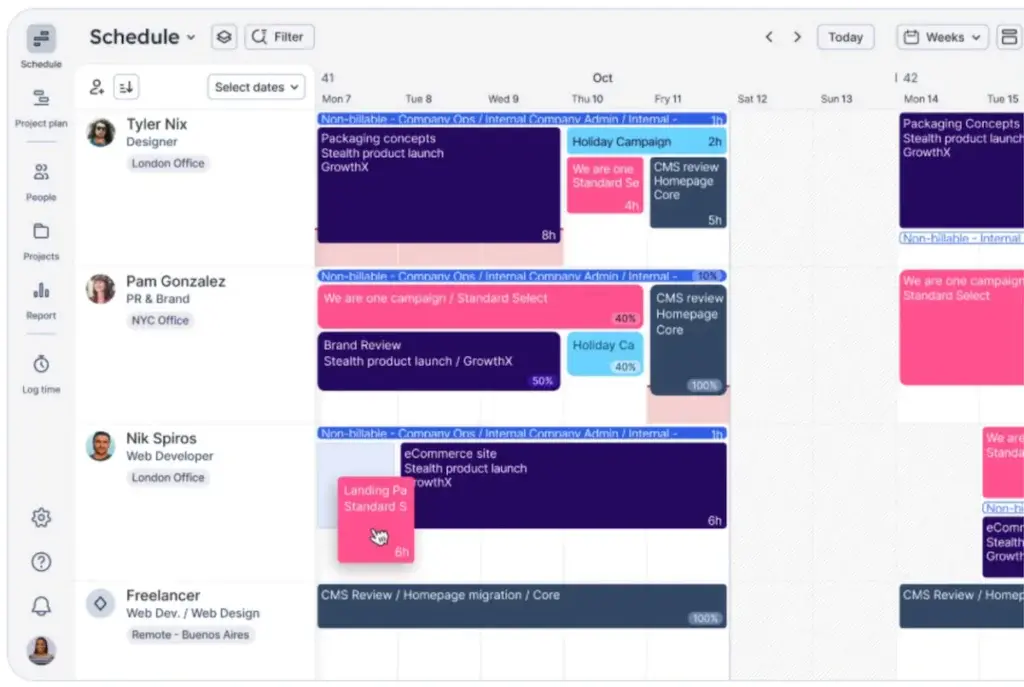 Timeline view in Float