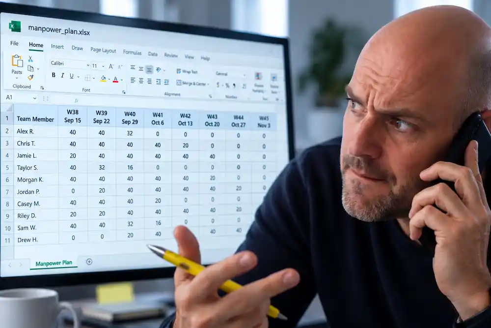 Fitting in new projects based on team capacity is a challenge for many manufacturers and engineering firms. Caperity helps by providing a realtime view of team bandwidth, with project hours and holidays taken into account.